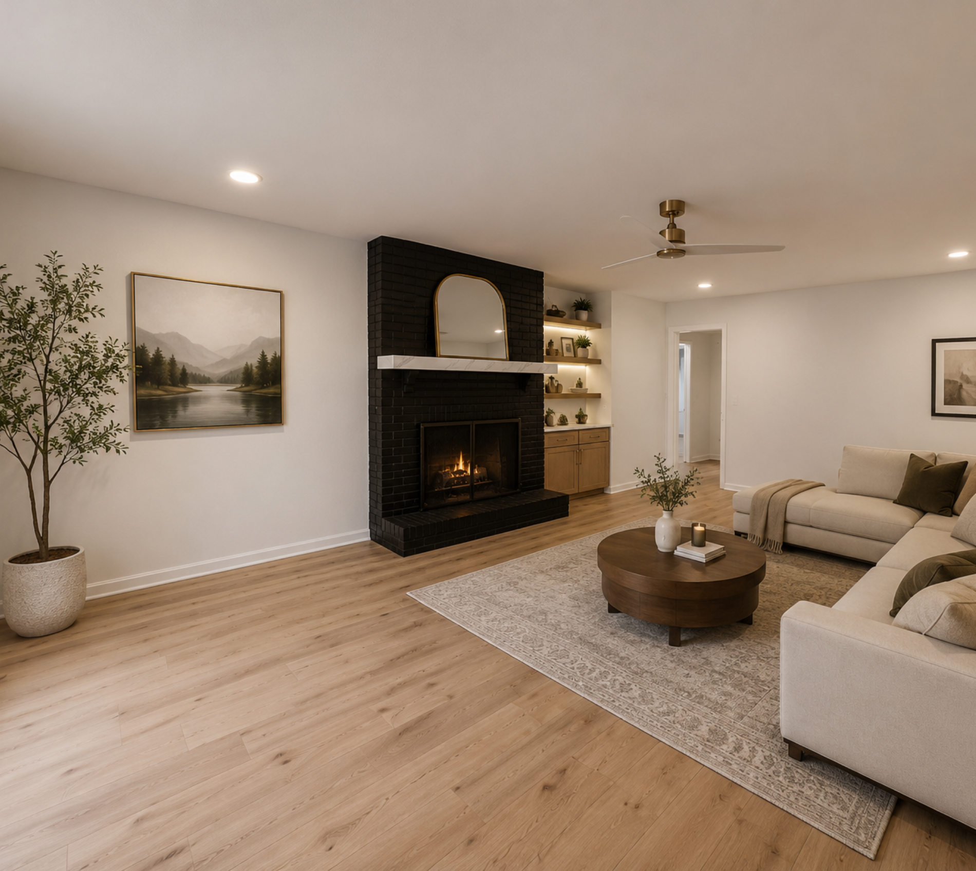 Wood look newly installed floors