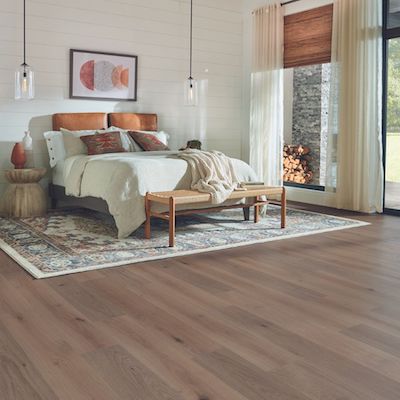 wood look laminate flooring in a stylish Arizona bedroom