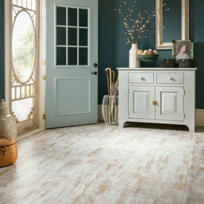 wood look laminate flooring in an entryway